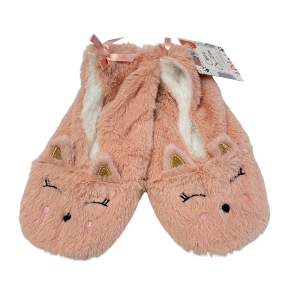 Ladies plush cozy critters ballerina slippers